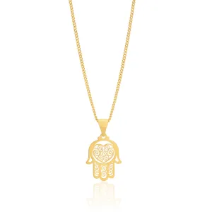 9ct Yellow Gold Hamsa Hand Pendant Shiels