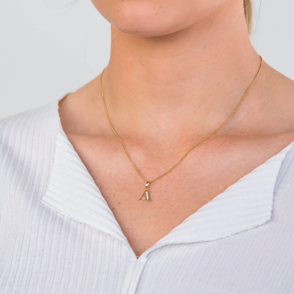 9ct Yellow Gold Initial A Zirconia Pendant Shiels