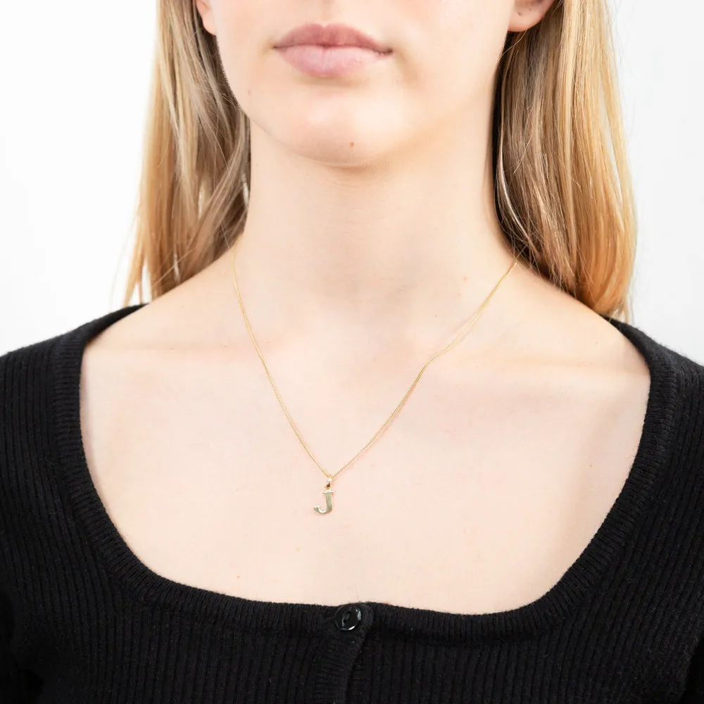 9ct Yellow Gold Initial "J" Pendant Shiels