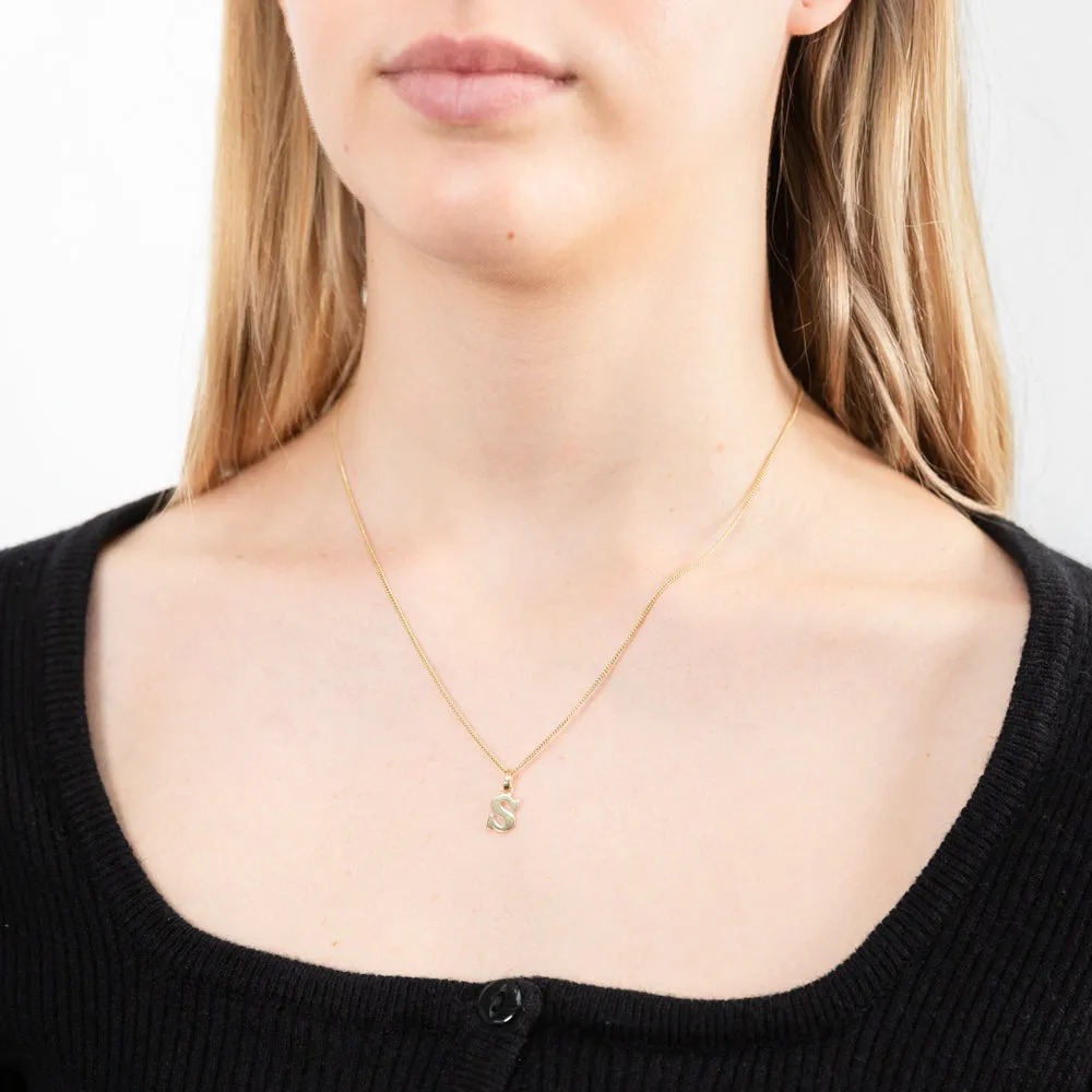 9ct Yellow Gold Initial "S" Pendant Shiels