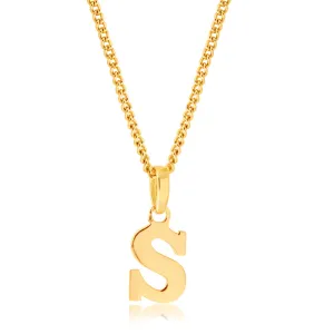 9ct Yellow Gold Initial "S" Pendant Shiels