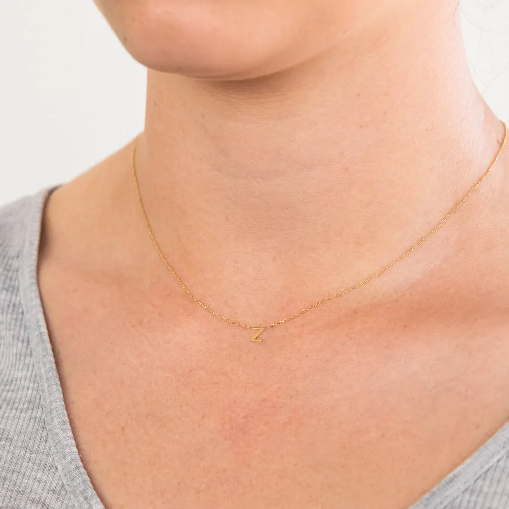 9ct Yellow Gold Initial "Z" Pendant On 43cm Chain Shiels