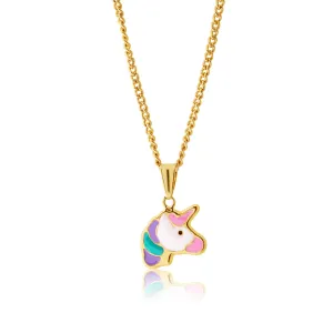 9ct Yellow Gold Lacquerized Unicorn Pendant Shiels