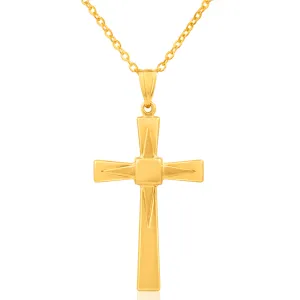 9ct Yellow Gold Large Fancy Cross Pendant Shiels