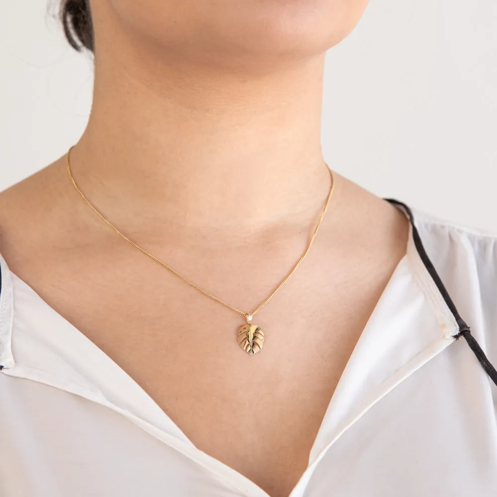 9ct Yellow Gold Leaf Pendant Shiels