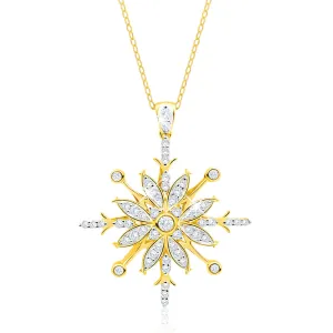 9ct Yellow Gold Magnificent 1 Carat Diamond Pendant on 45cm Chain Shiels