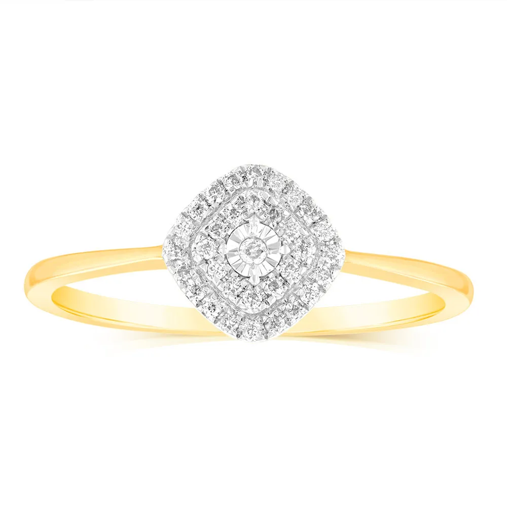 9ct Yellow Gold Pear Shaped Ring in 1/10 Carat Natural Diamond Shiels