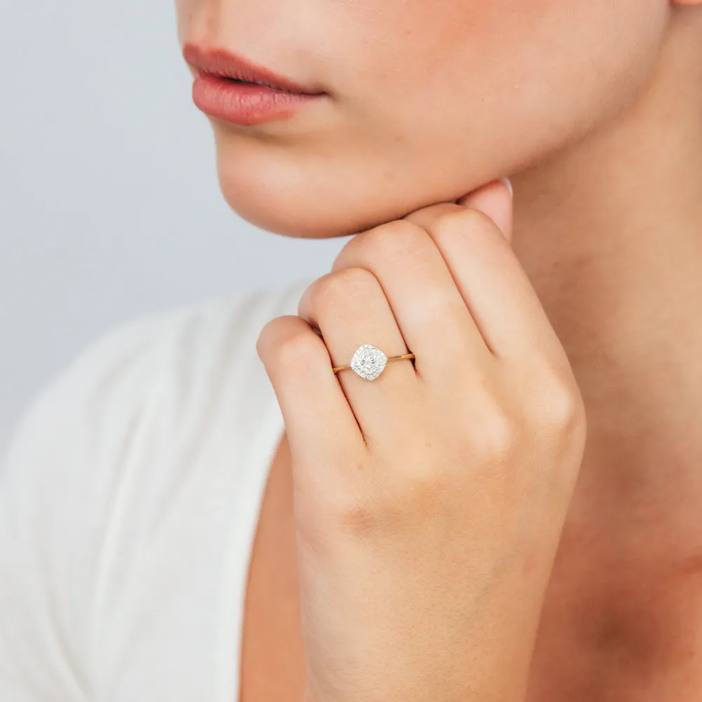 9ct Yellow Gold Pear Shaped Ring in 1/10 Carat Natural Diamond Shiels