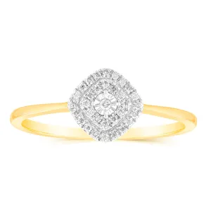 9ct Yellow Gold Pear Shaped Ring in 1/10 Carat Natural Diamond Shiels