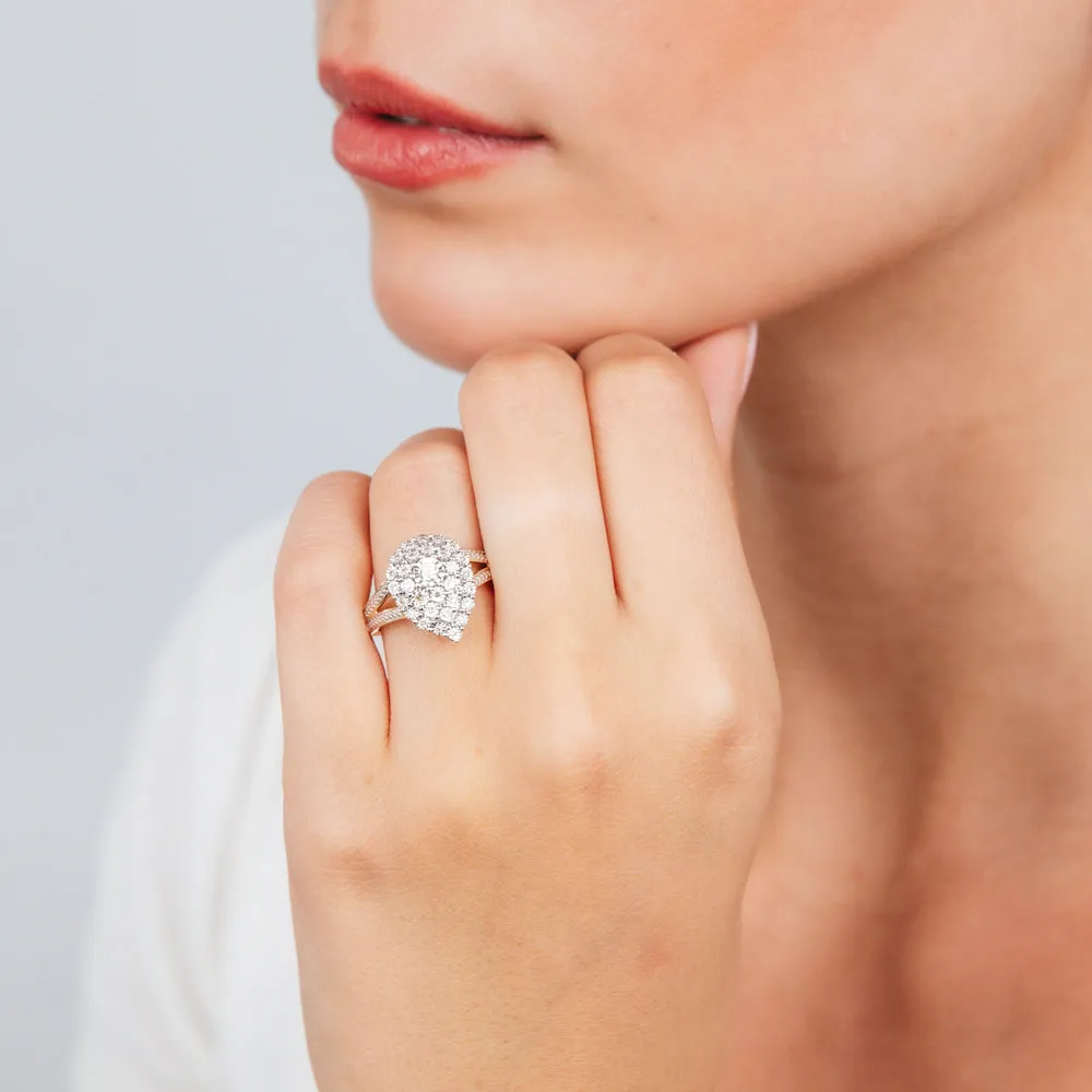 9ct Yellow Gold Pear Shaped Ring in 1/5 Carat Natural Diamonds Shiels