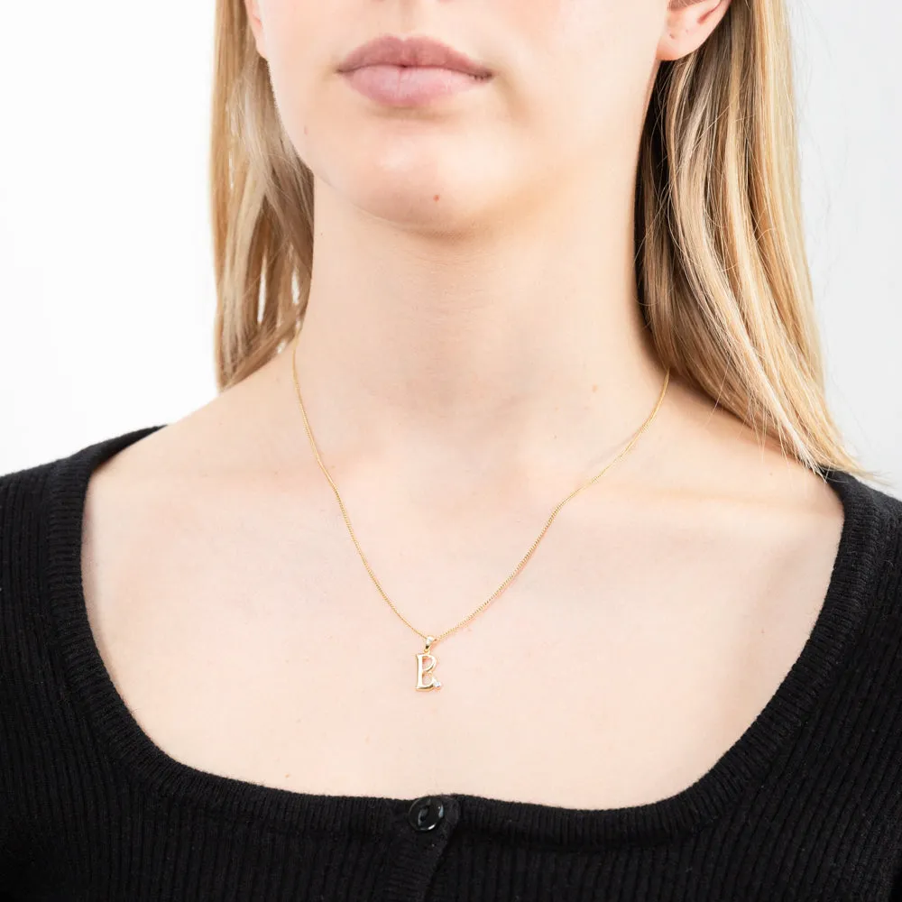 9ct Yellow Gold Pendant Initial B set with Diamond Shiels