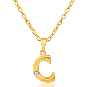 9ct Yellow Gold Pendant Initial C set with diamond Shiels