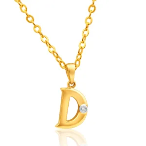 9ct Yellow Gold Pendant Initial D set with Diamond Shiels