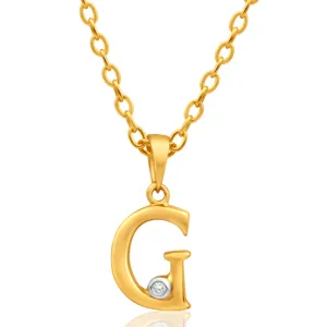 9ct Yellow Gold Pendant Initial G set with Diamond Shiels