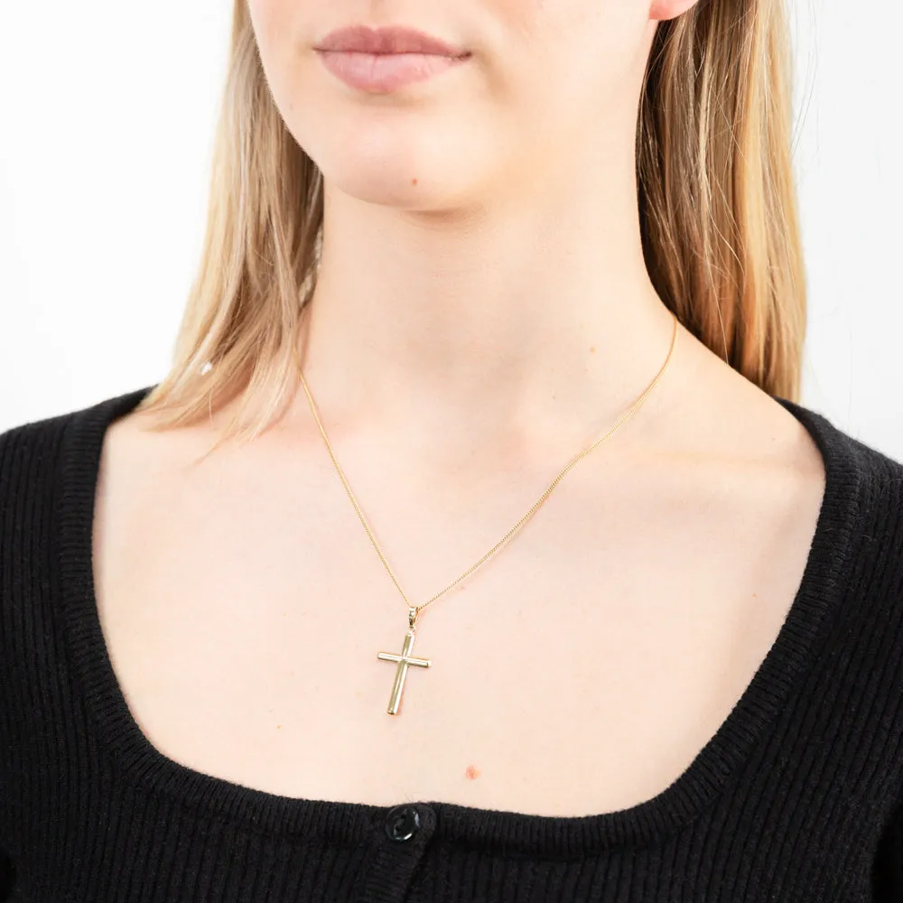 9ct Yellow Gold Plain Cross Pendant Shiels
