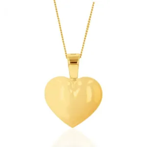 9ct Yellow Gold Plain Heart Pendant Shiels