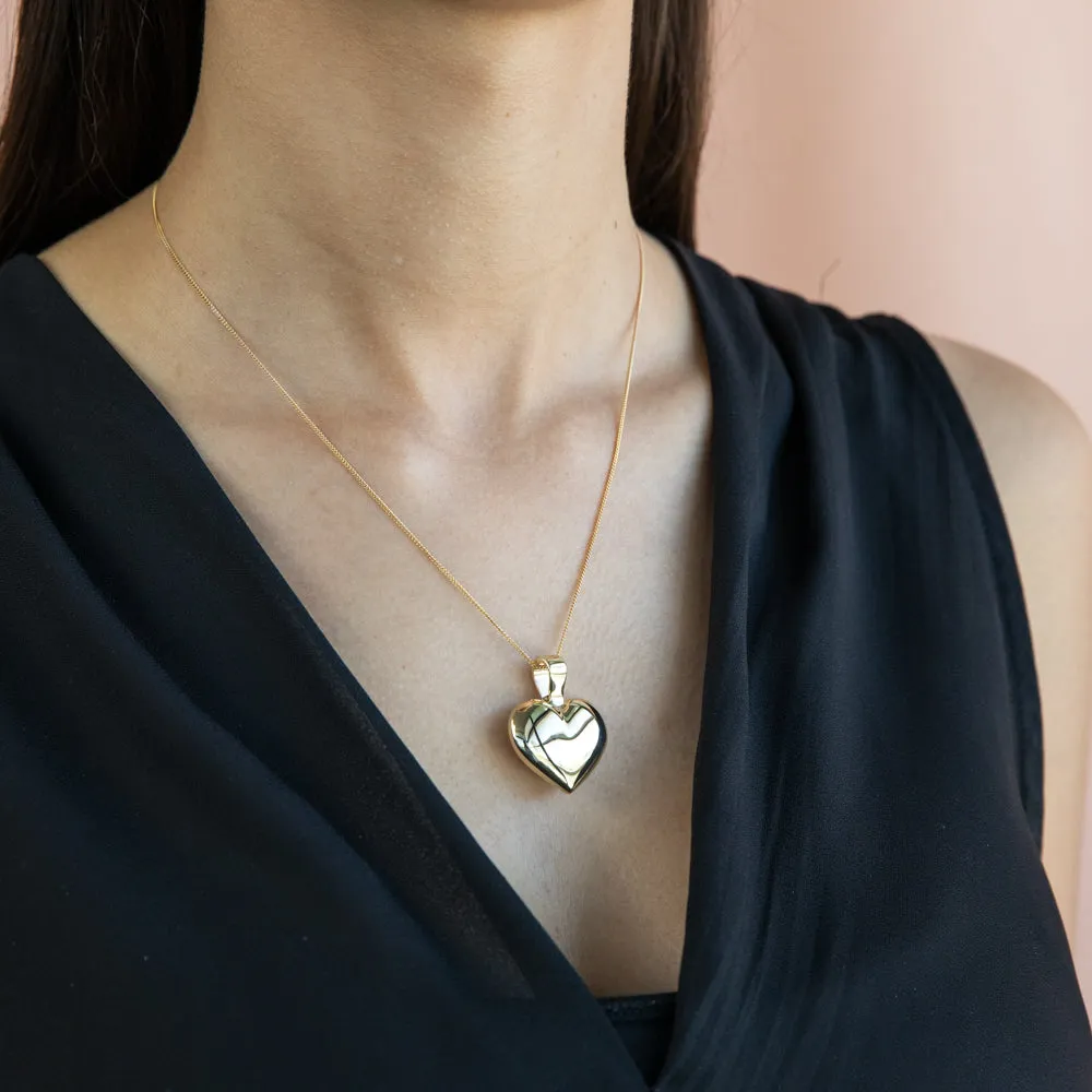 9ct Yellow Gold Plain Heart Pendant Shiels