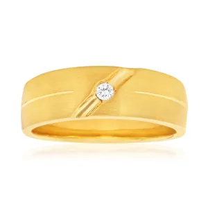 9ct Yellow Gold Round Brilliant Bezel Set Diamond Ring Shiels