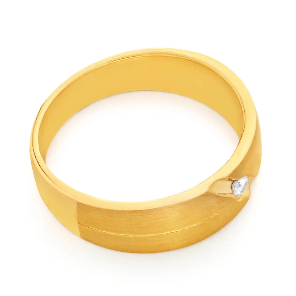 9ct Yellow Gold Round Brilliant Bezel Set Diamond Ring Shiels