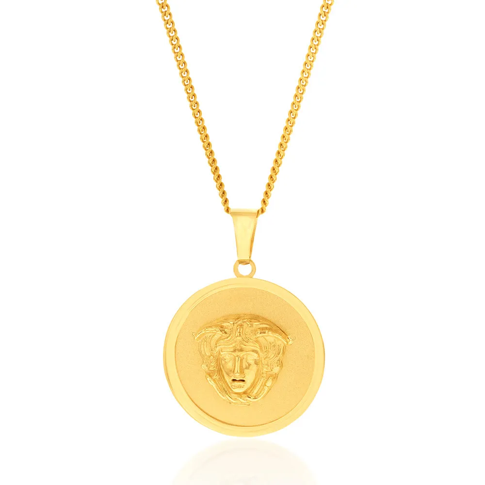 9ct Yellow Gold Round Medusa Pendant Shiels