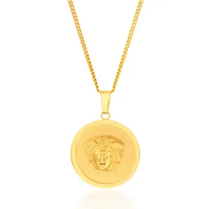 9ct Yellow Gold Round Medusa Pendant Shiels