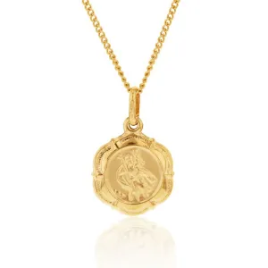 9ct Yellow Gold Saint Christopher Pendant 6 sided Shiels