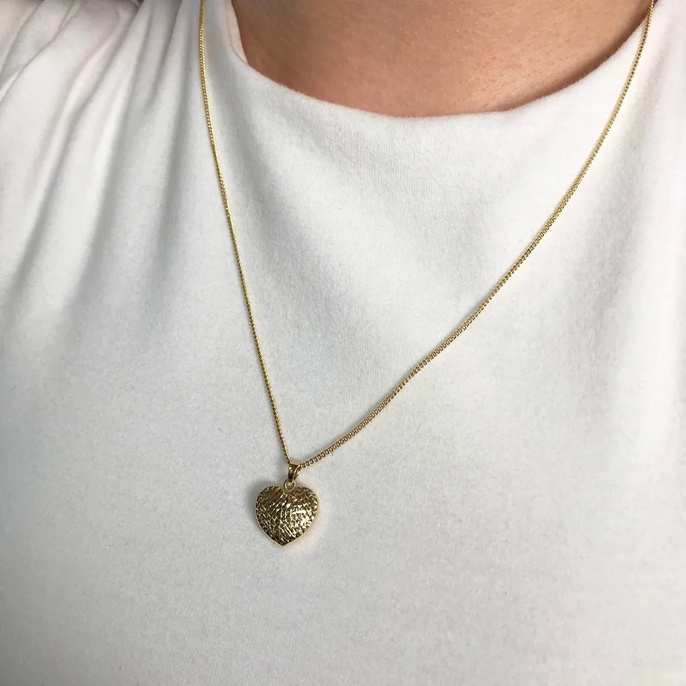 9ct Yellow Gold Scroll Heart Pendant Shiels