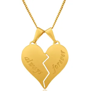 9ct Yellow Gold Silver Filled Always Forever Pendant Shiels