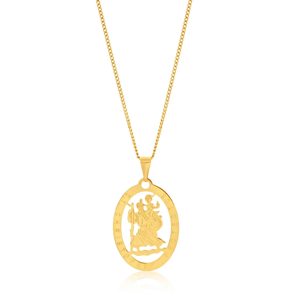 9ct Yellow Gold Silver Filled Christopher Pendant Shiels