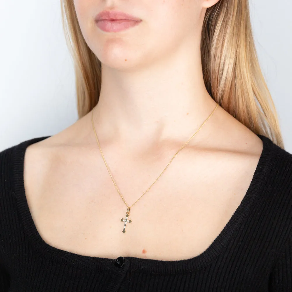 9ct Yellow Gold Silver Filled Fancy Cross Pendant Shiels