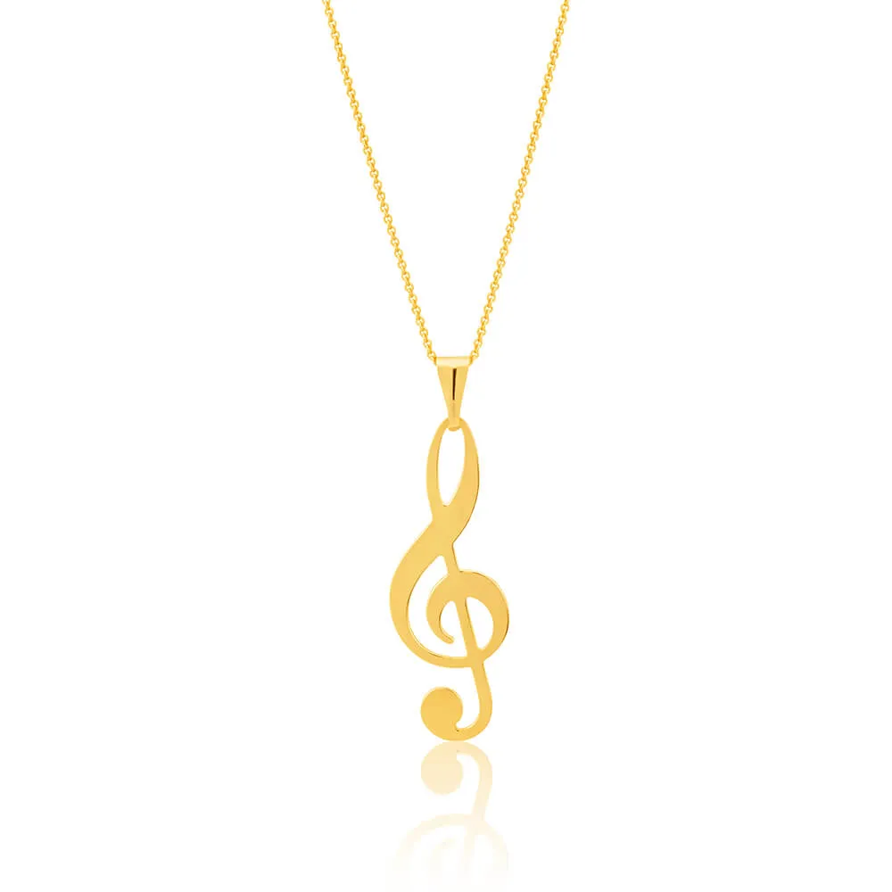 9ct Yellow Gold Silver Filled TREBLE Pendant Shiels