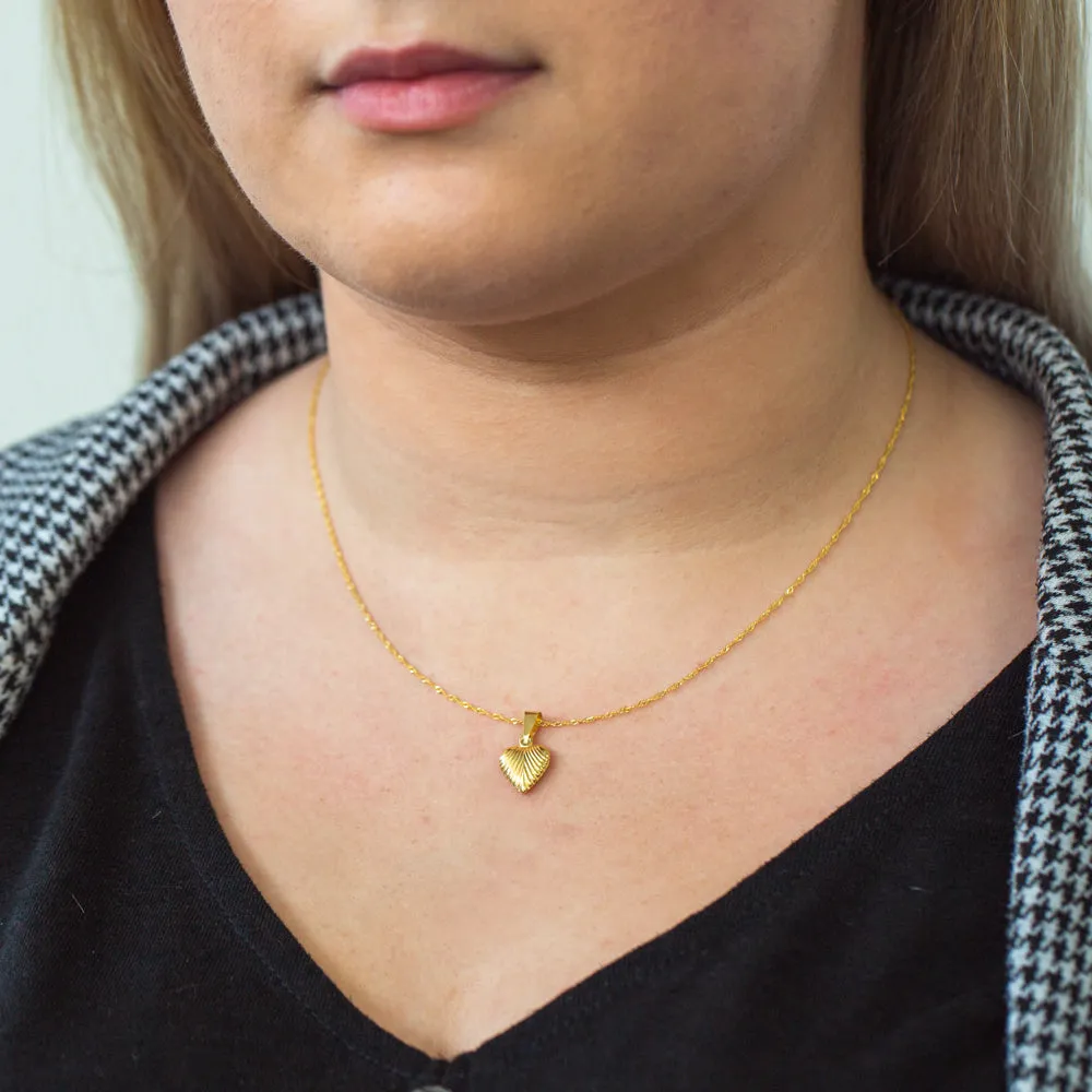 9ct Yellow Gold Silverfilled Heart Pendant on 45cm 20 Gauge Chain Shiels