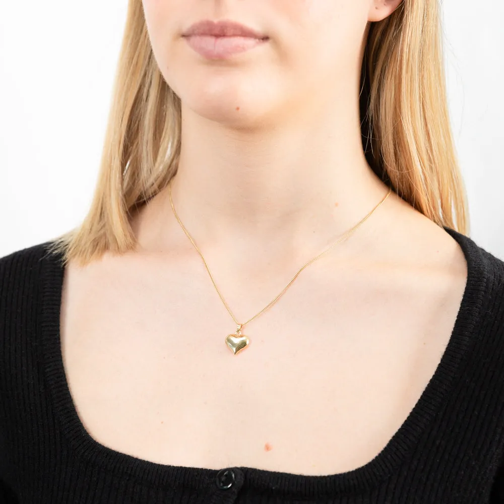 9ct Yellow Gold Small Plain Heart Pendant Shiels