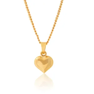9ct Yellow Gold Small Plain Heart Pendant Shiels