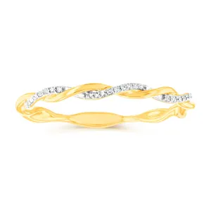 9ct Yellow Gold Wrap Around Diamond Ring with 27 Brilliant Cut Diamonds Shiels