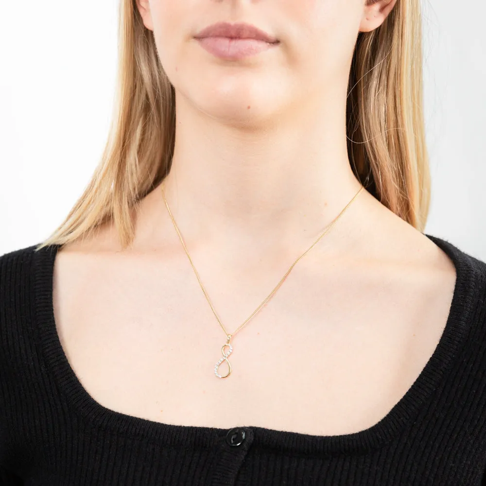 9ct Yellow Gold Zirconia Infinity Pendant Shiels