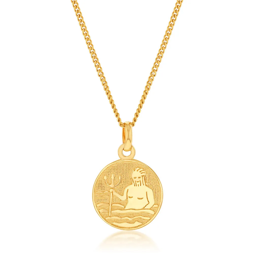 9ct Yellow Gold Zodiac Aquarius Pendant Shiels