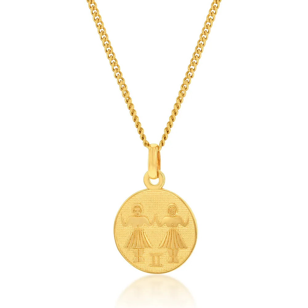 9ct Yellow Gold Zodiac Gemini Pendant Shiels