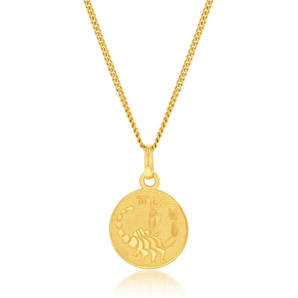 9ct Yellow Gold Zodiac Scorpio Pendant Shiels