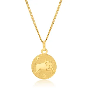 9ct Yellow Gold Zodiac Taurus Pendant Shiels