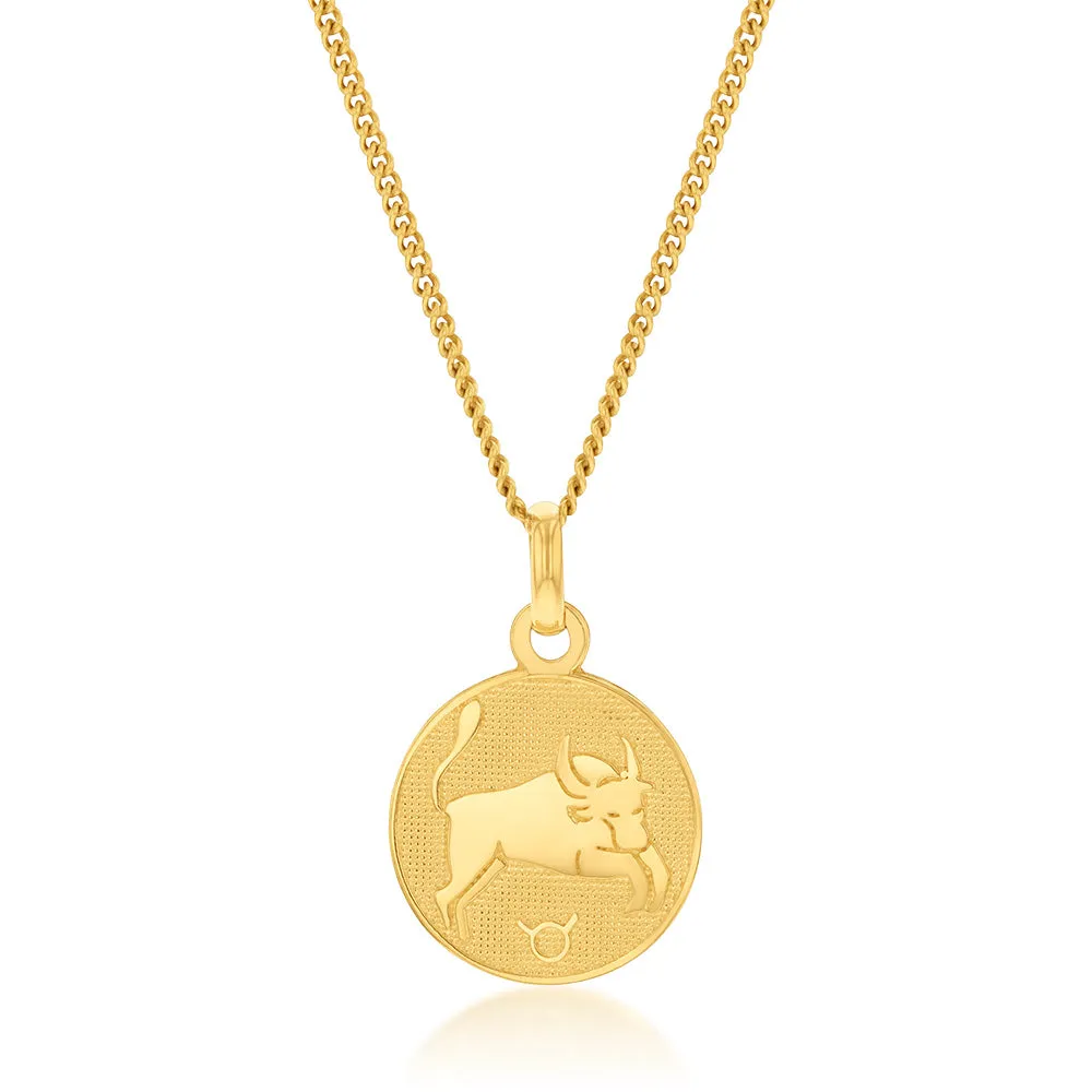 9ct Yellow Gold Zodiac Taurus Pendant Shiels