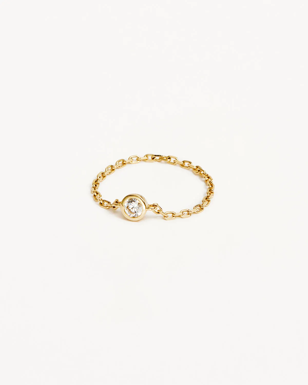 9k Solid Gold Celestial Lab-Grown Diamond Chain Ring Bycharlotte
