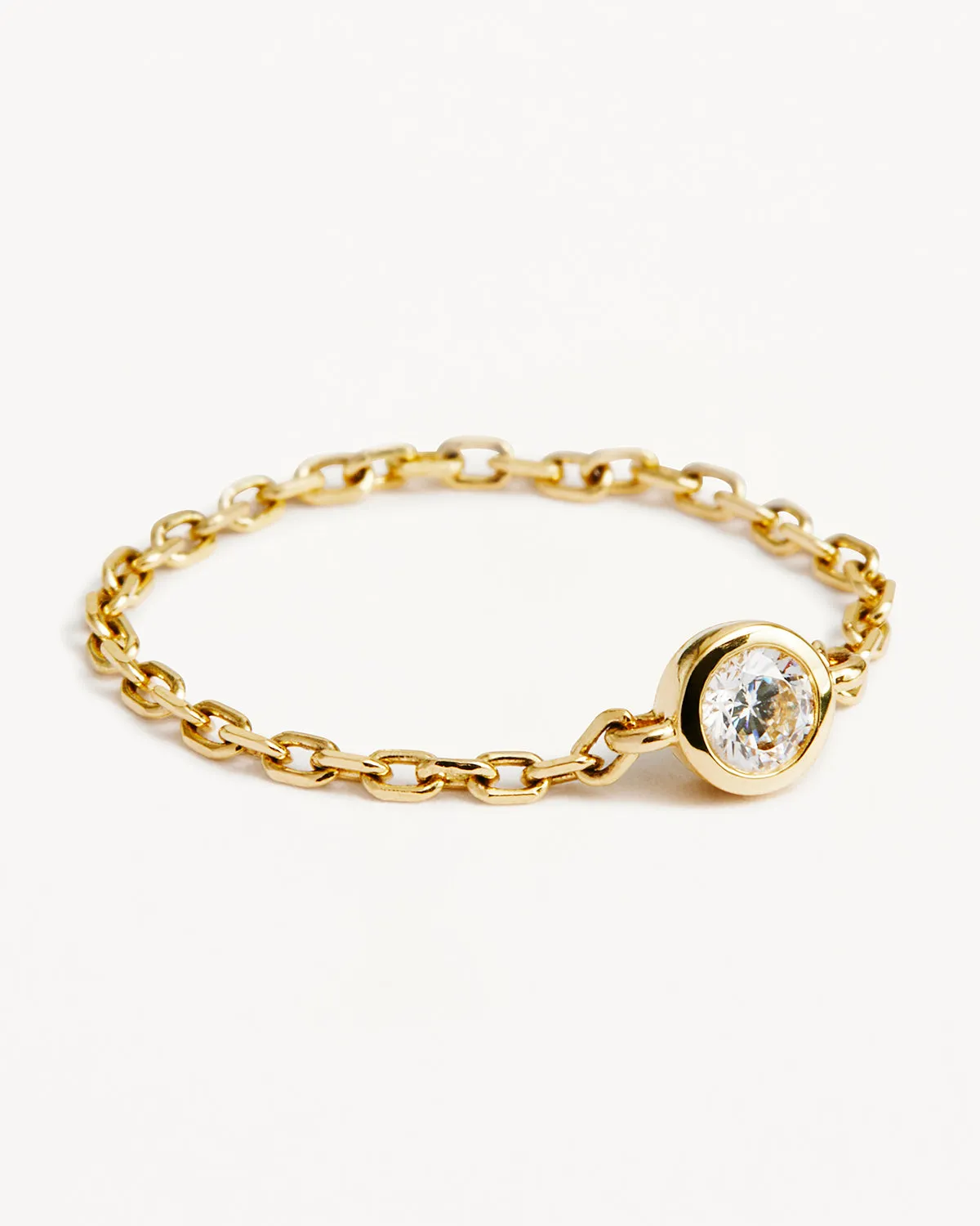 9k Solid Gold Celestial Lab-Grown Diamond Chain Ring Bycharlotte