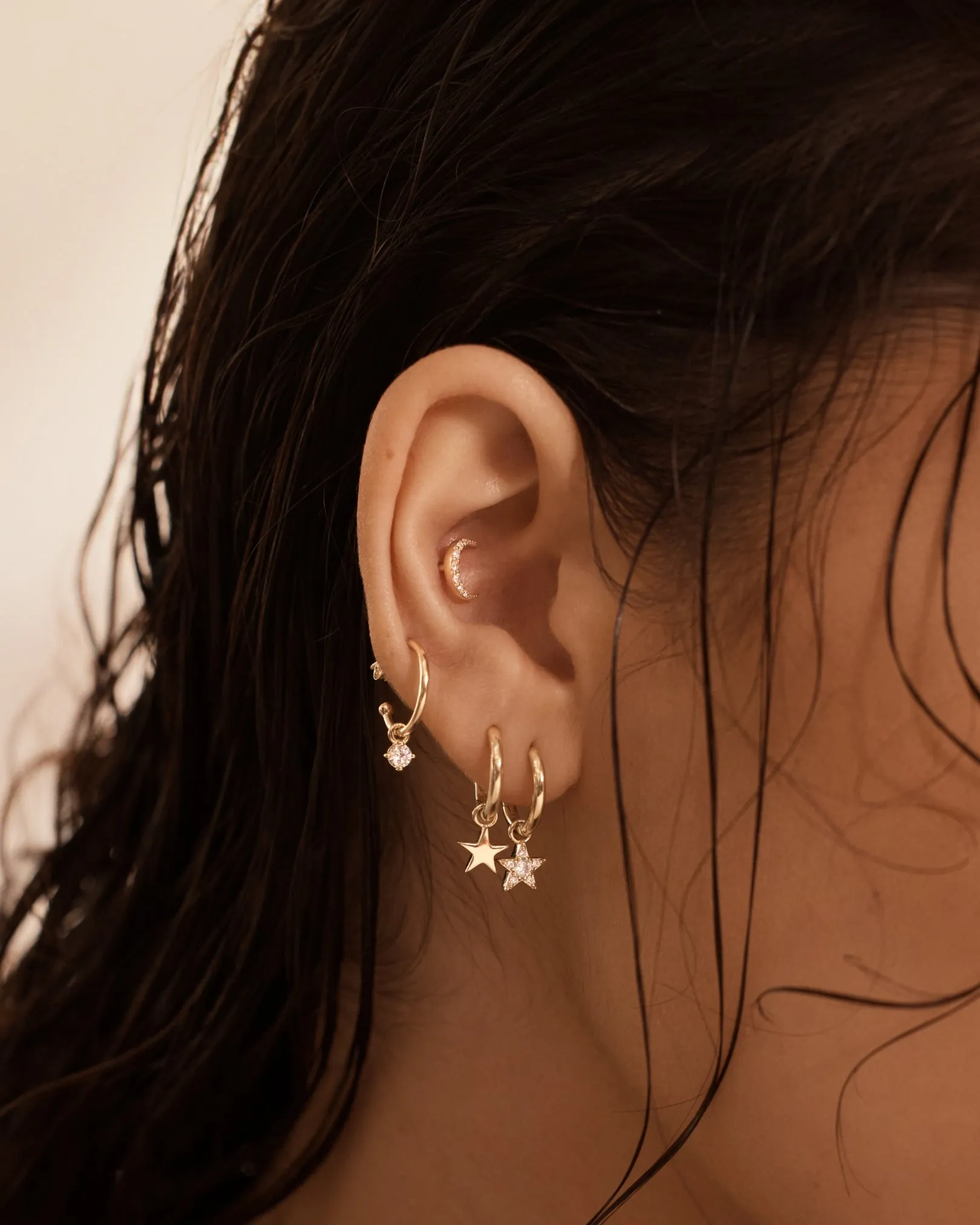 9k Solid Gold Estelle Lab-Grown Diamond Hoop Bycharlotte