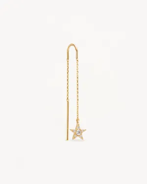 9k Solid Gold Estelle Lab-Grown Diamond Thread Earring Bycharlotte
