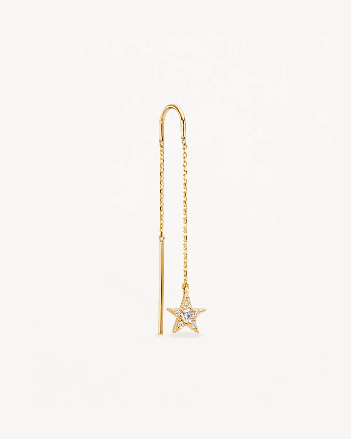 9k Solid Gold Estelle Lab-Grown Diamond Thread Earring Bycharlotte