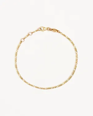 9k Solid Gold Figaro Chain Bracelet Bycharlotte