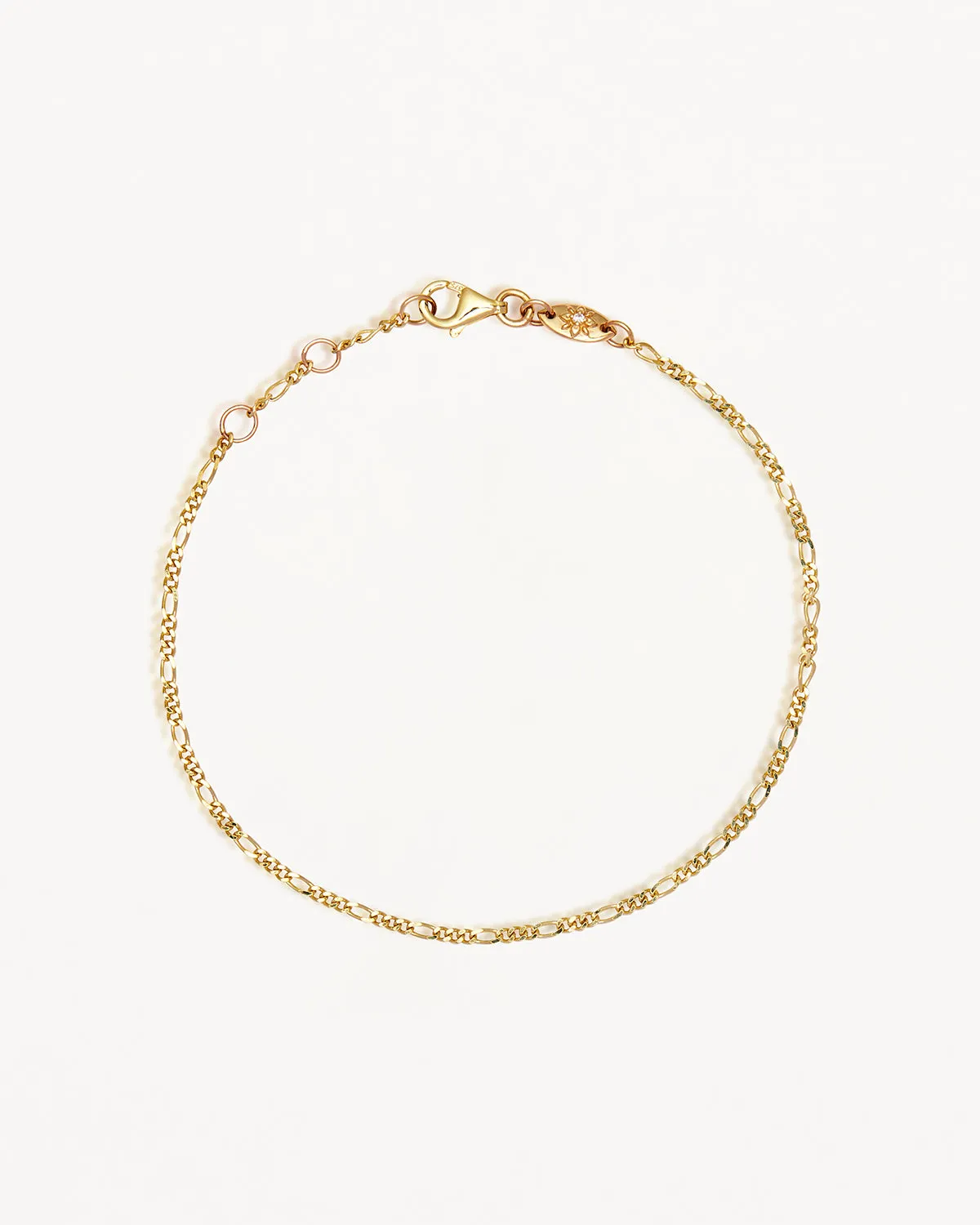 9k Solid Gold Figaro Chain Bracelet Bycharlotte