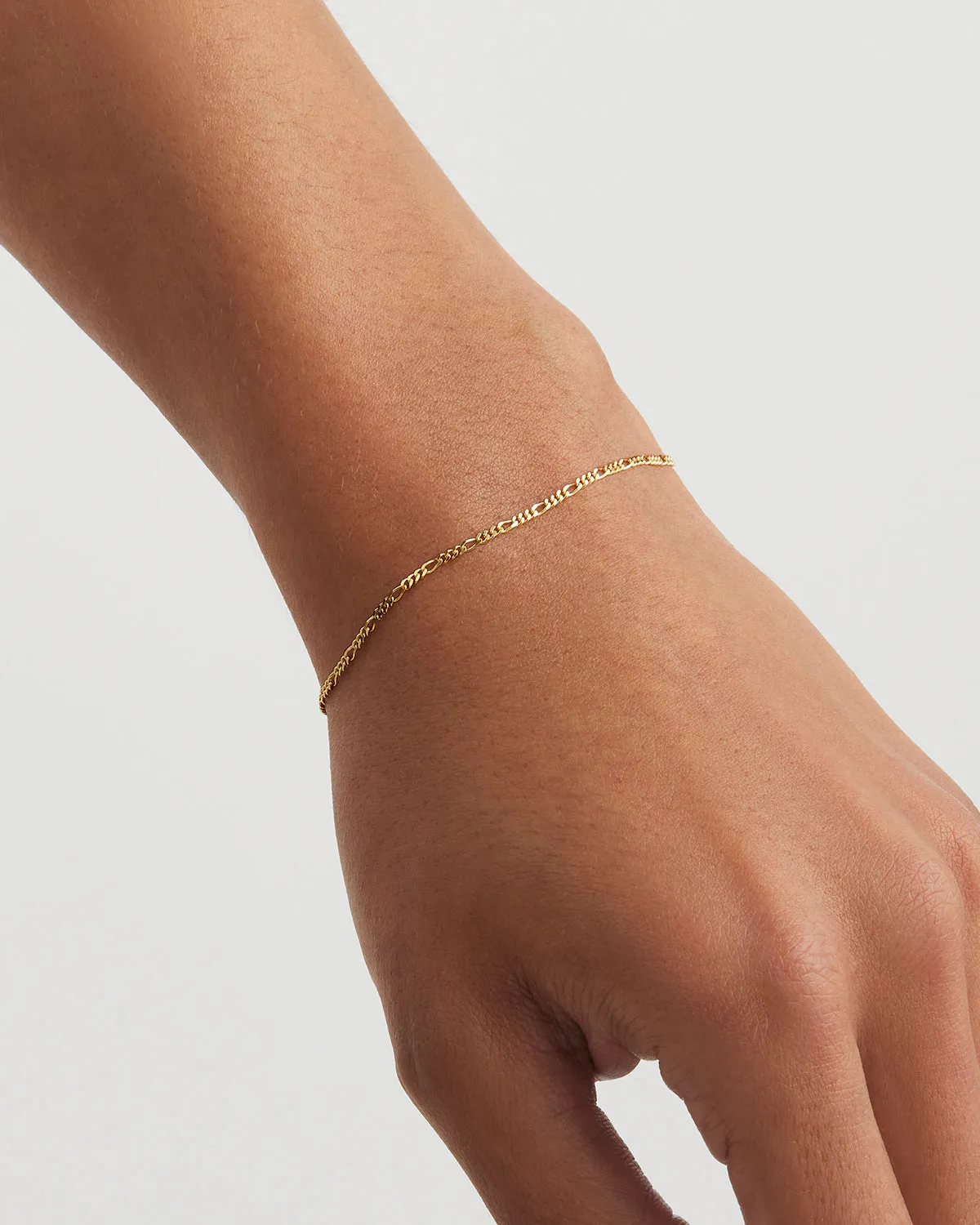 9k Solid Gold Figaro Chain Bracelet Bycharlotte