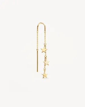 9k Solid Gold Star Bright Thread Earring Bycharlotte